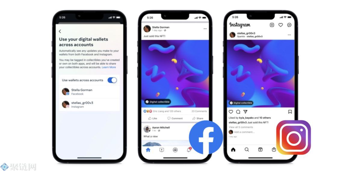 Meta现在已经同步支持Facebook和Instagram分享NFT贴文
