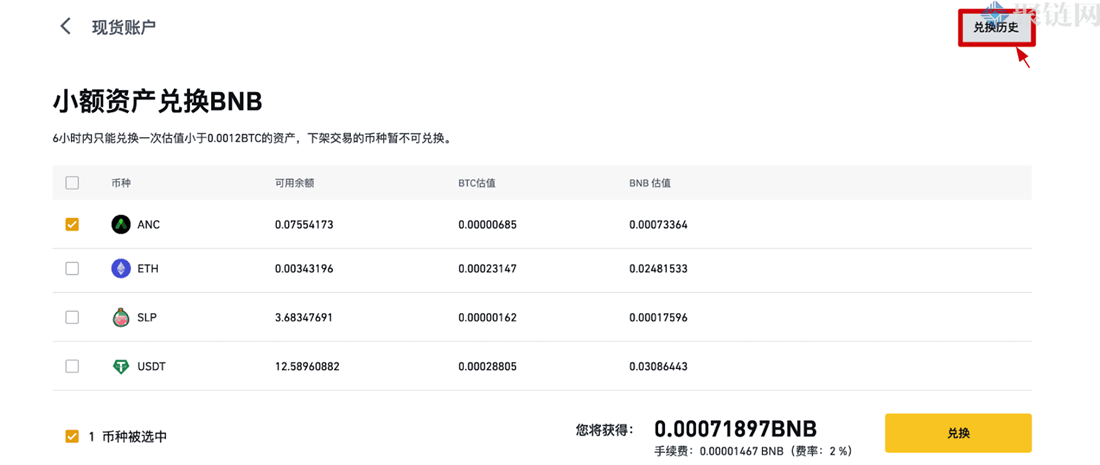 币安小额资产兑换有上限吗？
