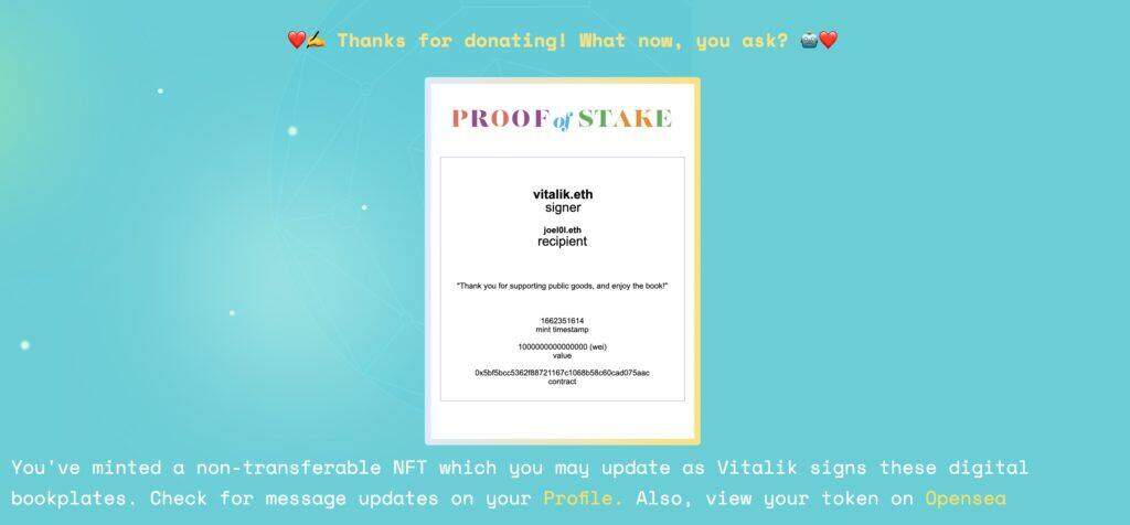 Gitcoin上如何捐赠ETH？获取V神新书《Proof of Stake》及NFT教程-第4张图片-binance下载