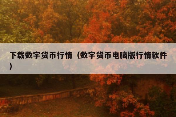 下载数字货币行情（数字货币电脑版行情软件）-第1张图片-binance下载
