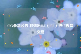OK最新公告 将列出IGU（IGU）进行现货交易