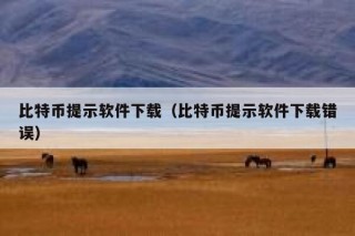 比特币提示软件下载（比特币提示软件下载错误）