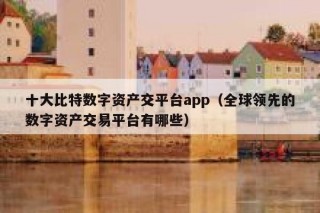 十大比特数字资产交平台app（全球领先的数字资产交易平台有哪些）