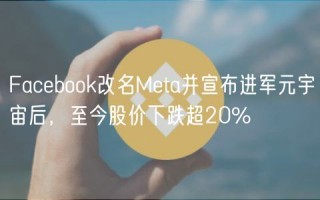 Facebook改名Meta并宣布进军元宇宙后，至今股价下跌超20%