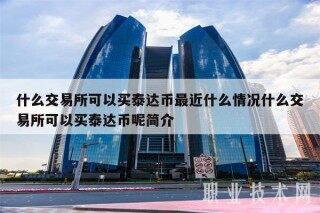 什么交易所可以买泰达币最近什么情况什么交易所可以买泰达币呢简介