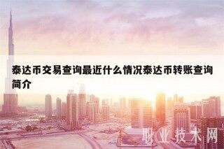 泰达币交易查询最近什么情况泰达币转账查询简介