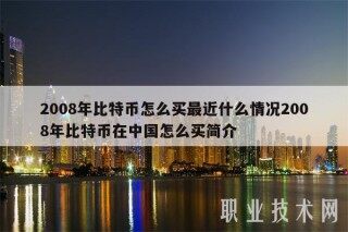 2008年比特币怎么买最近什么情况2008年比特币在中国怎么买简介