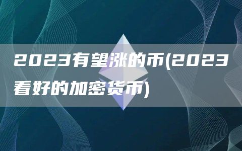 2023有望涨的币 - 2023看好的加密货币
