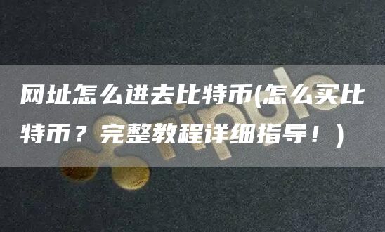 网址怎么进去比特币 - 怎么买比特币？完整教程详细指导！