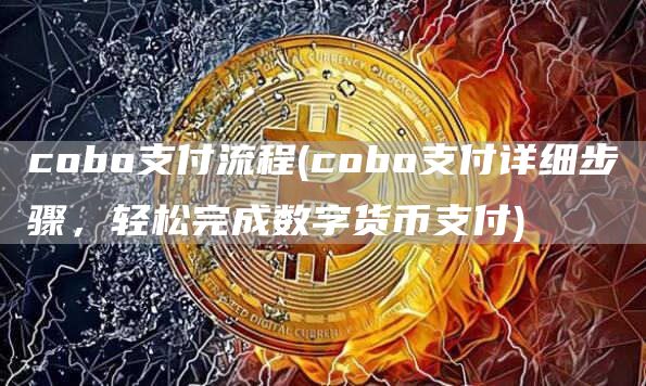 cobo支付流程 - cobo支付详细步骤，轻松完成数字货币支付