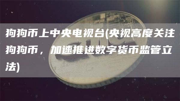 狗狗币上中央电视台 - 央视高度关注狗狗币，加速推进数字货币监管立法