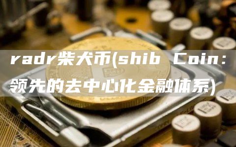 radr柴犬币 - shib Coin：领先的去中心化金融体系