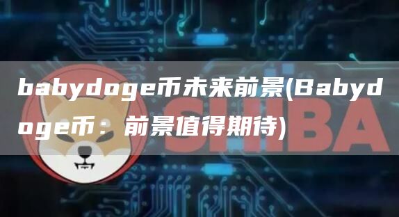 babydoge币未来前景 - Babydoge币：前景值得期待