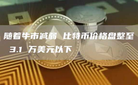 随着牛市减弱 比特币价格盘整至 3.1 万美元以下