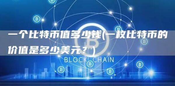 一个比特币值多少钱 - 一枚比特币的价值是多少美元？