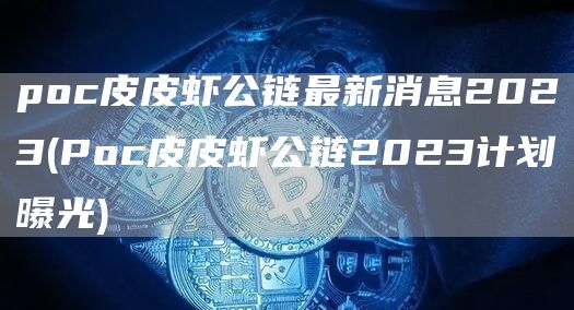 poc皮皮虾公链最新消息2023 - Poc皮皮虾公链2023计划曝光