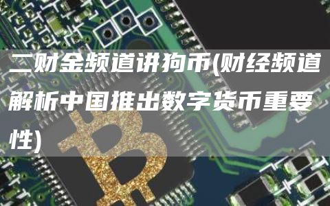 二财金频道讲狗币 - 财经频道解析中国推出数字货币重要性